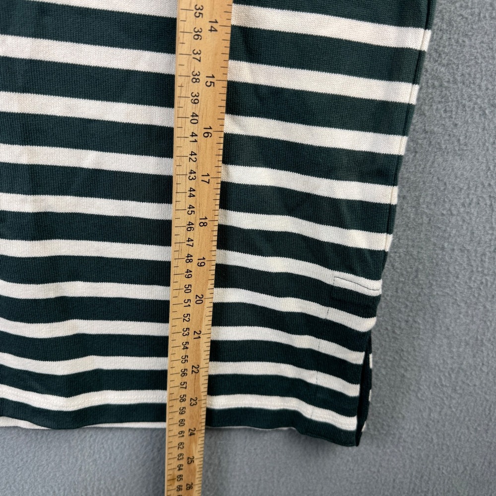 Boden Women's Dark Green and White Striped Long Sleeve Tee - Picture 3 of 9
